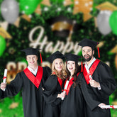 Aperturee - Green Balloon Hat Flag Happy Grad Photo Backdrop
